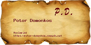 Potor Domonkos névjegykártya